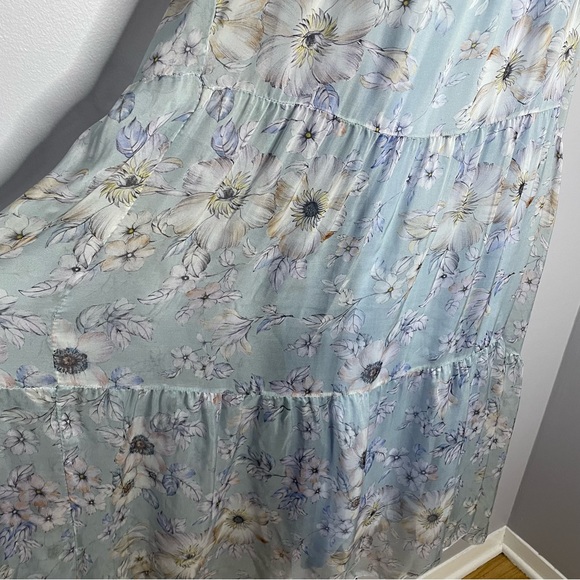 Elena Baldi Silk Blend Tiered Floral Maxi Dress - Picture 8 of 14